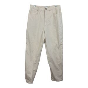 Vintage 80s Venezia Mom Jeans Sz 18 High Waist 30x28 Ivory Denim Tapered Cotton